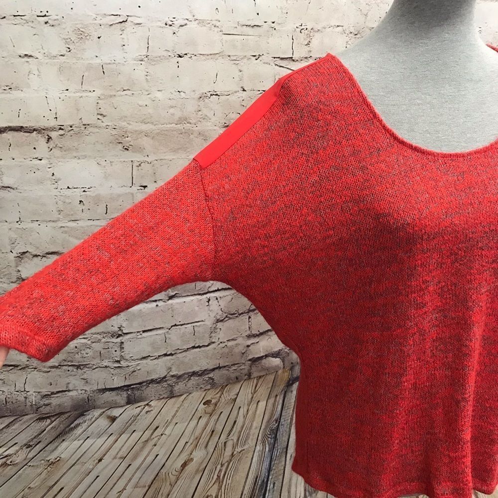 Mossimo Red Dolman Sweater Chiffon Back Large - Picture 2 of 5
